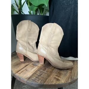 Vintage Frye taupe brown Cowboy Boot Southwestern size 10